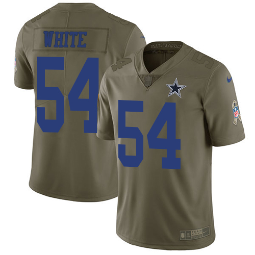 Nike Cowboys #54 Randy White Olive Men's Stitched NFL Limited Salute To Service Jersey - Click Image to Close